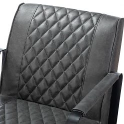 Lachish Lesuire Anthracite PU Arm Chair with Tufted Back by JAYDEN CREATION -JAYDEN CREATION Sales anthracite jayden creation accent chairs hchww0089 anthracite 1f 1000