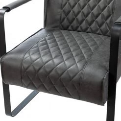 Lachish Lesuire Anthracite PU Arm Chair with Tufted Back by JAYDEN CREATION -JAYDEN CREATION Sales anthracite jayden creation accent chairs hchww0089 anthracite 4f 1000