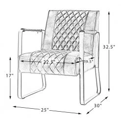 Lachish Lesuire Anthracite PU Arm Chair with Tufted Back by JAYDEN CREATION -JAYDEN CREATION Sales anthracite jayden creation accent chairs hchww0089 anthracite 76 1000
