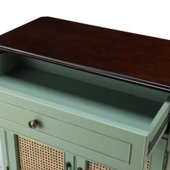 Alessandro 36 in. Tall 2-Door Aqua Accent Cabinet Aqua with Rattan by JAYDEN CREATION -JAYDEN CREATION Sales aqua jayden creation accent cabinets hscbsd0445 aqua 1f 1000