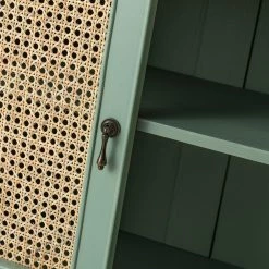 Alessandro 36 in. Tall 2-Door Aqua Accent Cabinet Aqua with Rattan by JAYDEN CREATION -JAYDEN CREATION Sales aqua jayden creation accent cabinets hscbsd0445 aqua 4f 1000