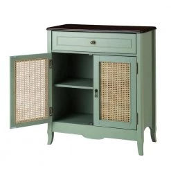 Alessandro 36 in. Tall 2-Door Aqua Accent Cabinet Aqua with Rattan by JAYDEN CREATION -JAYDEN CREATION Sales aqua jayden creation accent cabinets hscbsd0445 aqua 77 1000