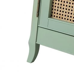Alessandro 36 in. Tall 2-Door Aqua Accent Cabinet Aqua with Rattan by JAYDEN CREATION -JAYDEN CREATION Sales aqua jayden creation accent cabinets hscbsd0445 aqua fa 1000