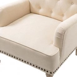 Leobarda Beige Armchair with Nailhead Trim Set of 2 by JAYDEN CREATION -JAYDEN CREATION Sales beige jayden creation accent chairs chm0384 beige s2 4f 1000