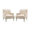 Leobarda Beige Armchair with Nailhead Trim Set of 2 by JAYDEN CREATION