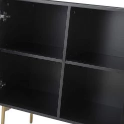 Laconia 30 in. Tall 2-Door Black Accent Cabinet with Shelves by JAYDEN CREATION -JAYDEN CREATION Sales black jayden creation accent cabinets scbsd0531 black 1f 1000