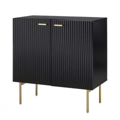 Laconia 30 in. Tall 2-Door Black Accent Cabinet with Shelves by JAYDEN CREATION