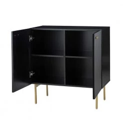 Laconia 30 in. Tall 2-Door Black Accent Cabinet with Shelves by JAYDEN CREATION -JAYDEN CREATION Sales black jayden creation accent cabinets scbsd0531 black 77 1000