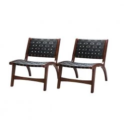 Igor Black Side Chair with Rubber Wood Legs by JAYDEN CREATION