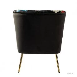 Amata Black Tufted Gold Legs Side Chair by JAYDEN CREATION -JAYDEN CREATION Sales black jayden creation accent chairs chm0015 black 66 1000