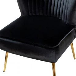 Monica Black Gold Legs Side Chair (Set of 2) by JAYDEN CREATION -JAYDEN CREATION Sales black jayden creation accent chairs chmjm002 black s2 4f 1000