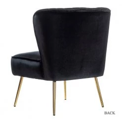 Monica Black Gold Legs Side Chair (Set of 2) by JAYDEN CREATION -JAYDEN CREATION Sales black jayden creation accent chairs chmjm002 black s2 c3 1000