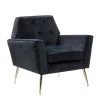 Ernesto Black Upholstered Armchair with Tufted Back by JAYDEN CREATION