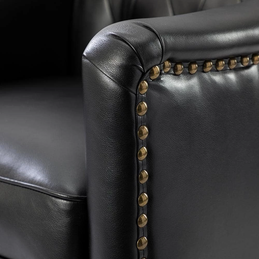 Lapithae Black Armchair with Nailhead Trim by JAYDEN CREATION 7 Lapithae Black Armchair with Nailhead Trim by JAYDEN CREATION - Image 7