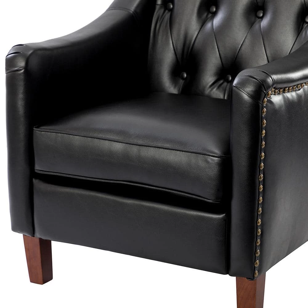 Lapithae Black Armchair with Nailhead Trim by JAYDEN CREATION 5 Lapithae Black Armchair with Nailhead Trim by JAYDEN CREATION - Image 5