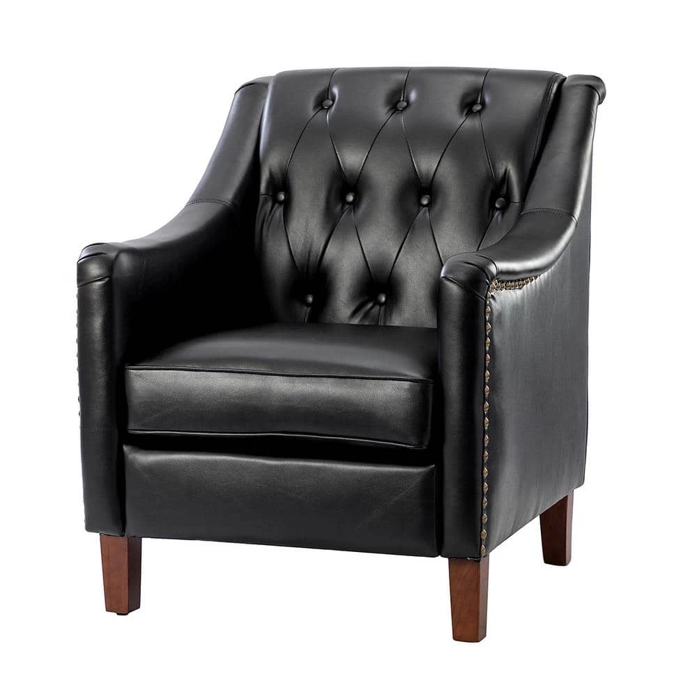 Lapithae Black Armchair with Nailhead Trim by JAYDEN CREATION 1 Lapithae Black Armchair with Nailhead Trim by JAYDEN CREATION