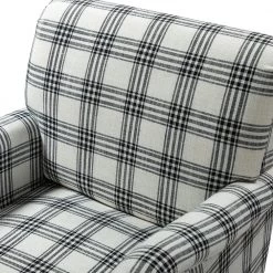 Mandan Black Upholstered Accent Amchair with Plaid Pattern by JAYDEN CREATION 15 Mandan Black Upholstered Accent Amchair with Plaid Pattern by JAYDEN CREATION -JAYDEN CREATION Sales black jayden creation accent chairs hchs0193 black 1f 1000