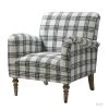 Mandan Black Upholstered Accent Amchair with Plaid Pattern by JAYDEN CREATION