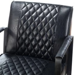 Lachish Lesuire Black Leg Black PU Arm Chair with Tufted Back (Set of 2) by JAYDEN CREATION -JAYDEN CREATION Sales black jayden creation accent chairs hchww0089 black s2 1f 1000