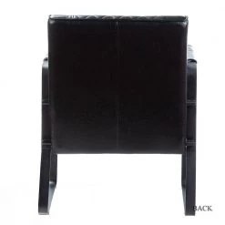 Lachish Lesuire Black Leg Black PU Arm Chair with Tufted Back (Set of 2) by JAYDEN CREATION -JAYDEN CREATION Sales black jayden creation accent chairs hchww0089 black s2 66 1000