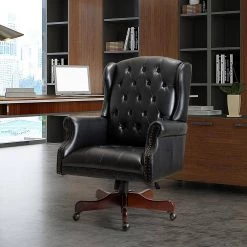 Micaela Black Swivel Executive Chair with Nailhead Trim by JAYDEN CREATION -JAYDEN CREATION Sales black jayden creation executive chairs ofhc0212 black 31 1000