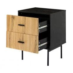 Orena 19.7 in. W x 15.7 in. D x 25.2 in. H 2-Drawer Black Nightstand (Set of 2) by JAYDEN CREATION -JAYDEN CREATION Sales black jayden creation nightstands nsbsd0390 black s2 4f 1000