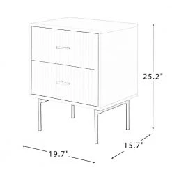Orena 19.7 in. W x 15.7 in. D x 25.2 in. H 2-Drawer Black Nightstand (Set of 2) by JAYDEN CREATION -JAYDEN CREATION Sales black jayden creation nightstands nsbsd0390 black s2 76 1000