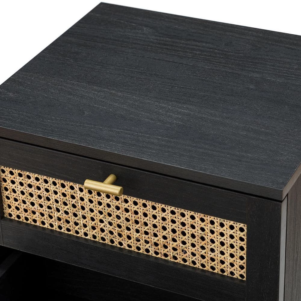 Datang Black 23.5 in. Tall 2-Drawer Nightstand with 2-Drawers by JAYDEN CREATION 6 Datang Black 23.5 in. Tall 2-Drawer Nightstand with 2-Drawers by JAYDEN CREATION - Image 6