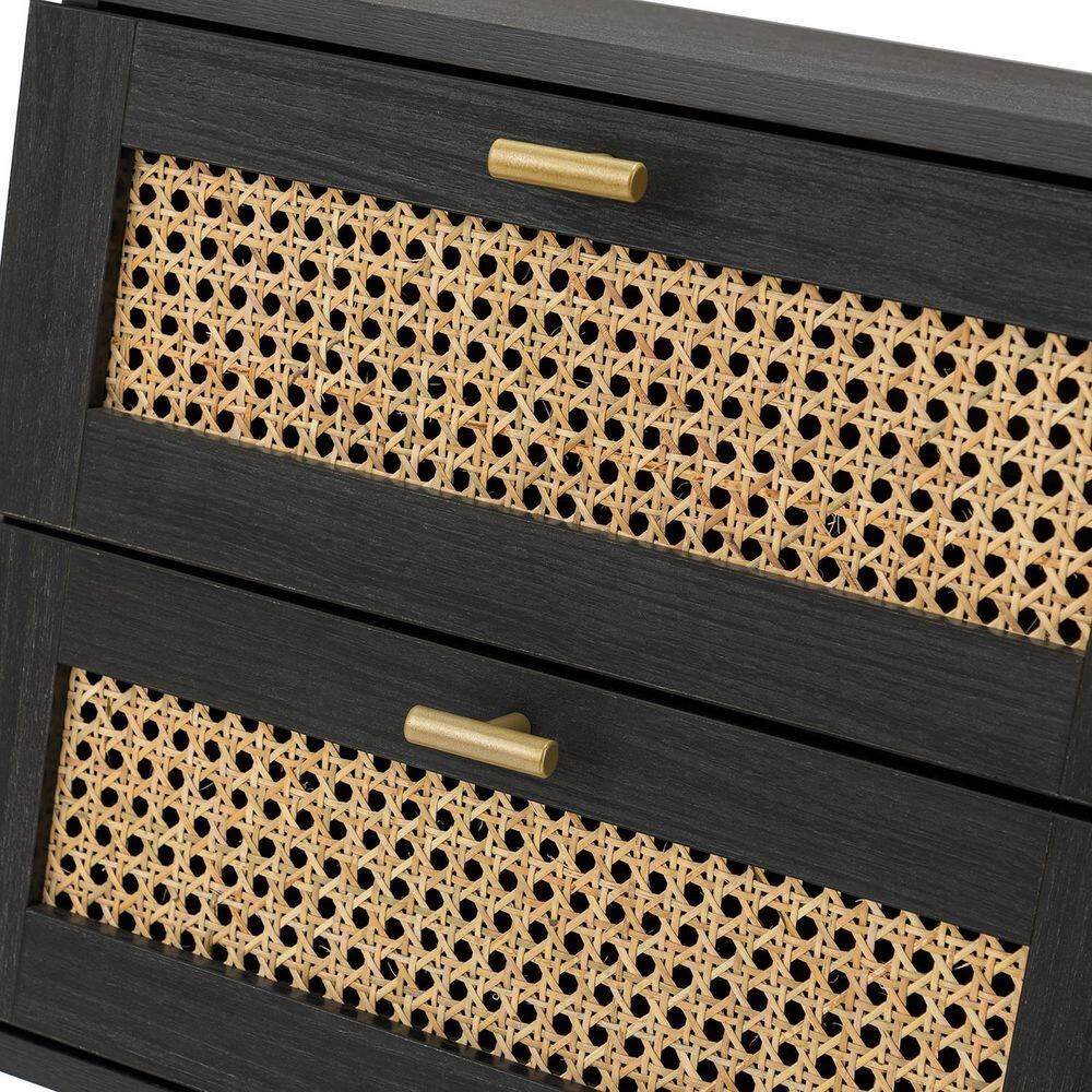 Datang Black 23.5 in. Tall 2-Drawer Nightstand with 2-Drawers by JAYDEN CREATION 7 Datang Black 23.5 in. Tall 2-Drawer Nightstand with 2-Drawers by JAYDEN CREATION - Image 7