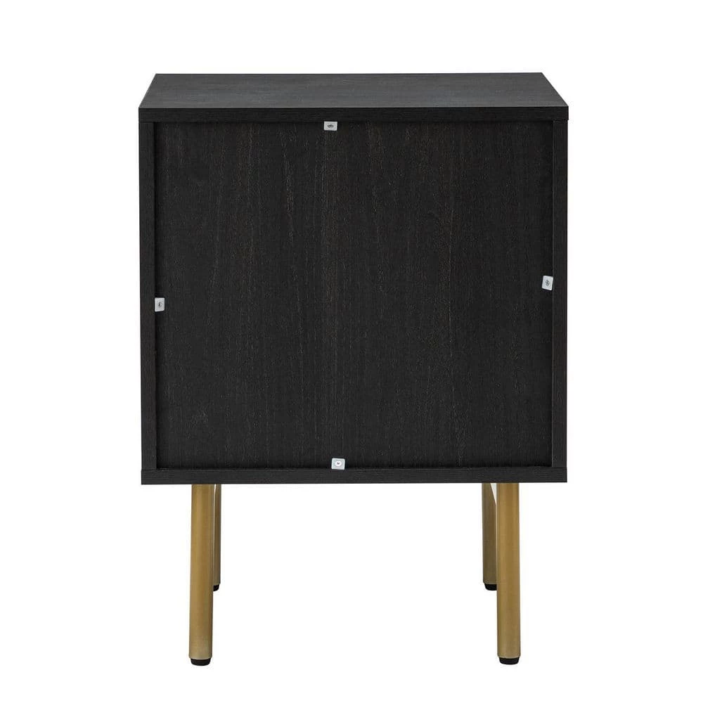 Datang Black 23.5 in. Tall 2-Drawer Nightstand with 2-Drawers by JAYDEN CREATION 3 Datang Black 23.5 in. Tall 2-Drawer Nightstand with 2-Drawers by JAYDEN CREATION - Image 3