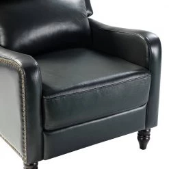 Tonle 29.5" Wide Black Genuine Leather Manual Club Recliner by JAYDEN CREATION -JAYDEN CREATION Sales black jayden creation recliners hrcxa0266 black 1f 1000