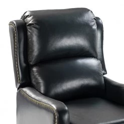 Tonle 29.5" Wide Black Genuine Leather Manual Club Recliner by JAYDEN CREATION -JAYDEN CREATION Sales black jayden creation recliners hrcxa0266 black 44 1000