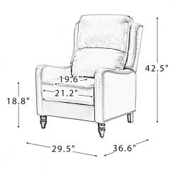 Tonle 29.5" Wide Black Genuine Leather Manual Club Recliner by JAYDEN CREATION -JAYDEN CREATION Sales black jayden creation recliners hrcxa0266 black 76 1000