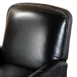 Deborah Black Genuine Cigar Leather Recliner with Tapered Block Feet (Set of 2) by JAYDEN CREATION -JAYDEN CREATION Sales black jayden creation recliners rclb0170 black s2 44 1000
