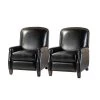 Deborah Black Genuine Cigar Leather Recliner with Tapered Block Feet (Set of 2) by JAYDEN CREATION