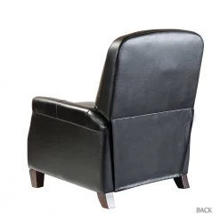 Deborah Black Genuine Cigar Leather Recliner with Tapered Block Feet (Set of 2) by JAYDEN CREATION -JAYDEN CREATION Sales black jayden creation recliners rclb0170 black s2 c3 1000