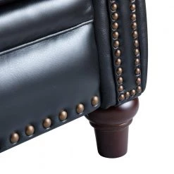 Theresa Comfy Black Genuine Cigar Leather Recliner with Nailhead Trim by JAYDEN CREATION -JAYDEN CREATION Sales black jayden creation recliners rclb0191 black fa 1000