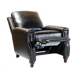 Theresa Black Cigar Genuine Cigar Leather Recliner with Nailhead Trim (Set of 2) by JAYDEN CREATION -JAYDEN CREATION Sales black jayden creation recliners rclb0191 black s2 c3 1000