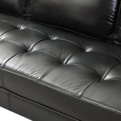Agamemnon 82 in. Black Genuine Leather Straight Sofa with Solid Wood Legs by JAYDEN CREATION 14 Agamemnon 82 in. Black Genuine Leather Straight Sofa with Solid Wood Legs by JAYDEN CREATION -JAYDEN CREATION Sales black jayden creation sofas couches sfxa0392 black a b 4f 1000