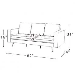 Agamemnon 82 in. Black Genuine Leather Straight Sofa with Solid Wood Legs by JAYDEN CREATION 18 Agamemnon 82 in. Black Genuine Leather Straight Sofa with Solid Wood Legs by JAYDEN CREATION -JAYDEN CREATION Sales black jayden creation sofas couches sfxa0392 black a b 76 1000