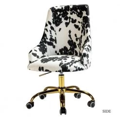Arce Black Swivel Gold Legs Task Chair by JAYDEN CREATION