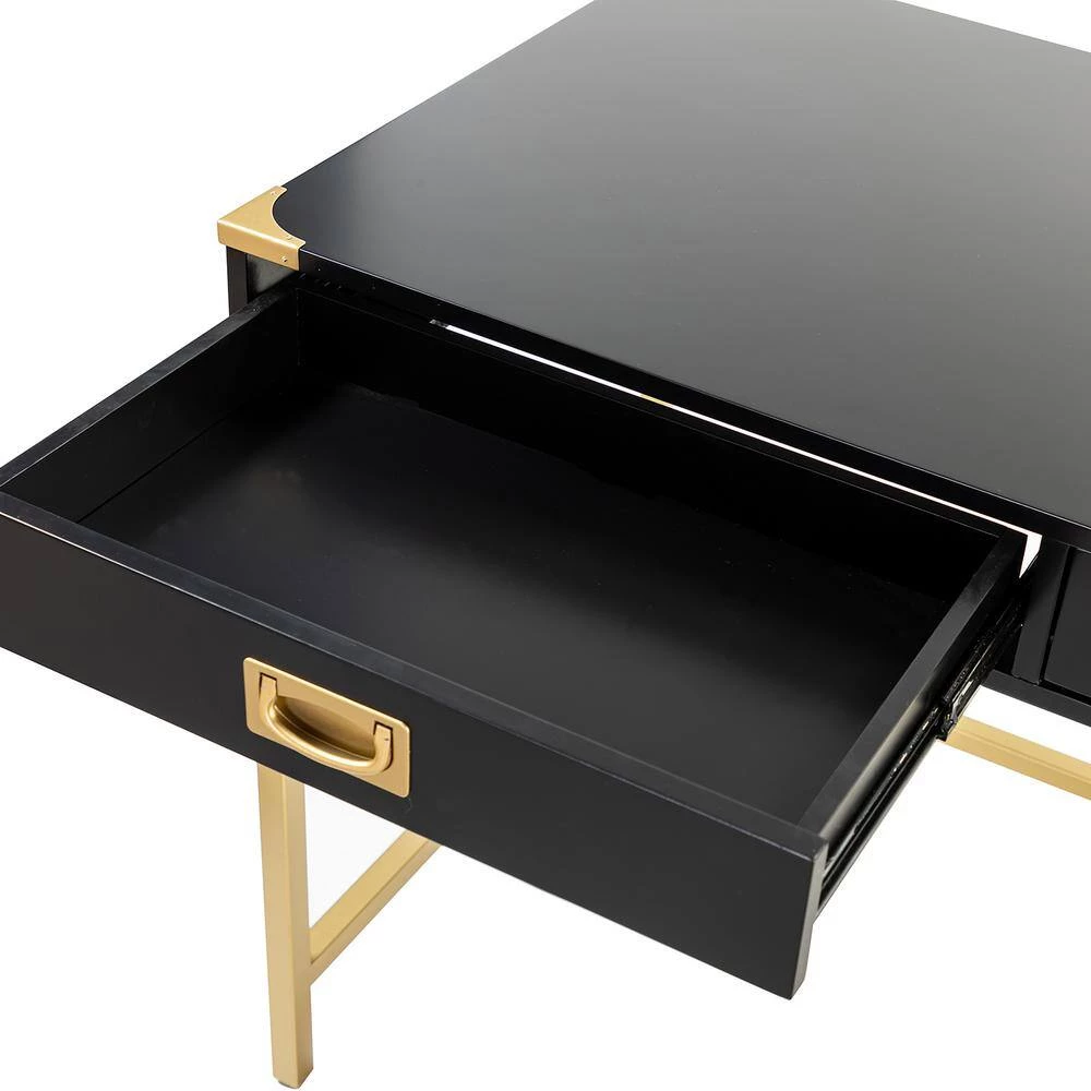 Noelle 42 in. Black Office Writing Desk with Drawers by JAYDEN CREATION 8 Noelle 42 in. Black Office Writing Desk with Drawers by JAYDEN CREATION - Image 8