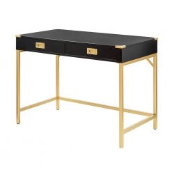 Noelle 42 in. Black Office Writing Desk with Drawers by JAYDEN CREATION