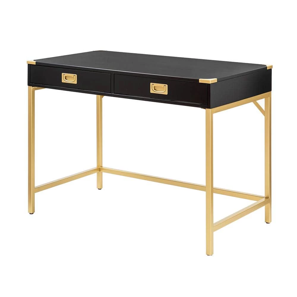 Noelle 42 in. Black Office Writing Desk with Drawers by JAYDEN CREATION 1 Noelle 42 in. Black Office Writing Desk with Drawers by JAYDEN CREATION
