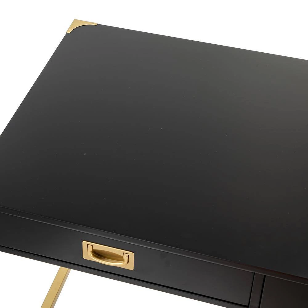 Noelle 42 in. Black Office Writing Desk with Drawers by JAYDEN CREATION 4 Noelle 42 in. Black Office Writing Desk with Drawers by JAYDEN CREATION - Image 4