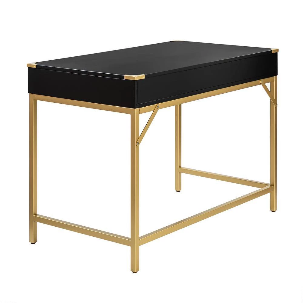 Noelle 42 in. Black Office Writing Desk with Drawers by JAYDEN CREATION 5 Noelle 42 in. Black Office Writing Desk with Drawers by JAYDEN CREATION - Image 5