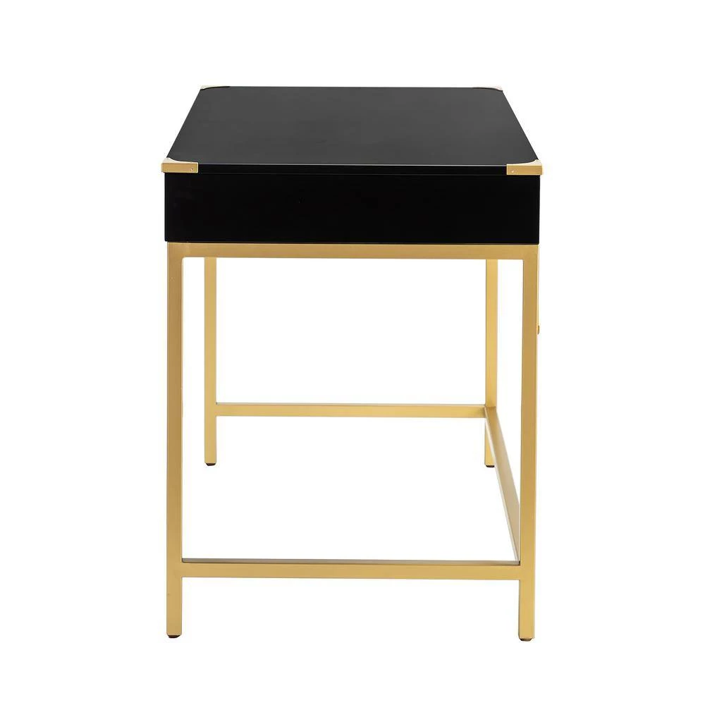 Noelle 42 in. Black Office Writing Desk with Drawers by JAYDEN CREATION 2 Noelle 42 in. Black Office Writing Desk with Drawers by JAYDEN CREATION - Image 2