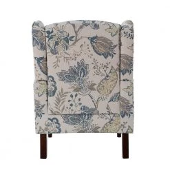 Daunus Blue Armchair with Turned Legs by JAYDEN CREATION -JAYDEN CREATION Sales blue jayden creation accent chairs chhd0420 blue 66 1000