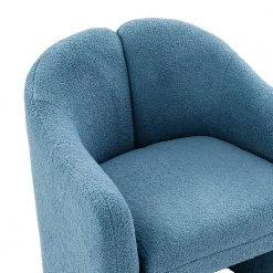 Baudoin Blue Barrel Chair with Polyester Fabric (Set of 2) by JAYDEN CREATION -JAYDEN CREATION Sales blue jayden creation accent chairs chm0353 blue s2 1f 1000