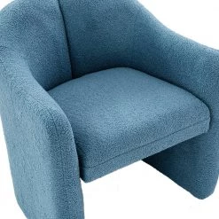 Baudoin Blue Barrel Chair with Polyester Fabric (Set of 2) by JAYDEN CREATION -JAYDEN CREATION Sales blue jayden creation accent chairs chm0353 blue s2 4f 1000